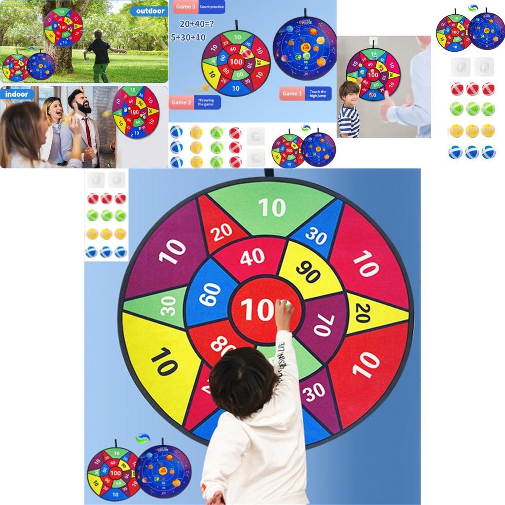 Large Double-sided Target For Cross-border Children's Dartboard Set Indoor Parent-child Game Toy With Sticky Balls