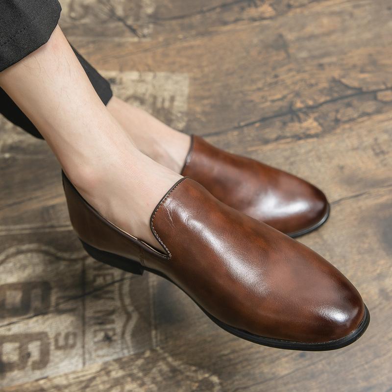 

Summer British Doudou Shoes Business Casual Lazy Youth Formal Hairstylist Leather Shoes 46