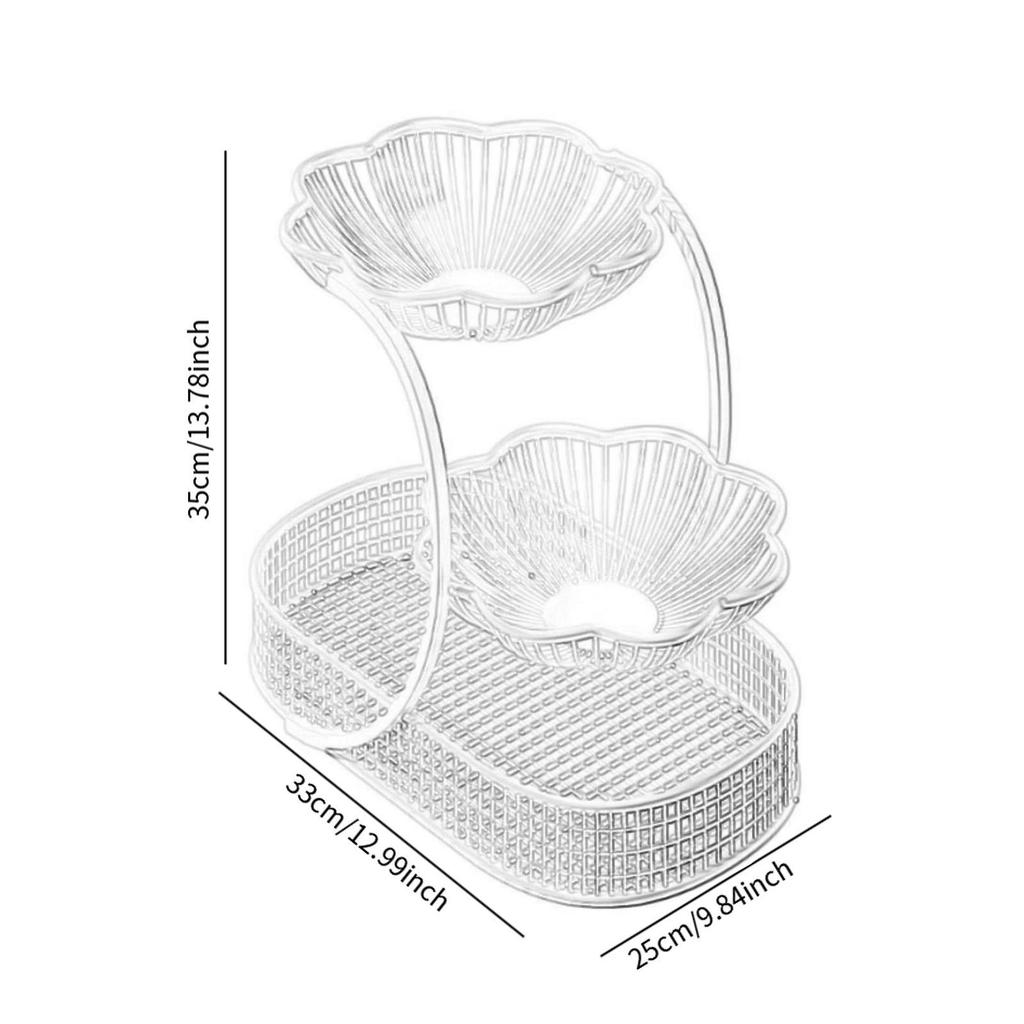 Multi Layer Fruit Rack Metal Vegetable Holder Organizer with Tiered Bowl Design for Kitchen Counter Top and Home Decor