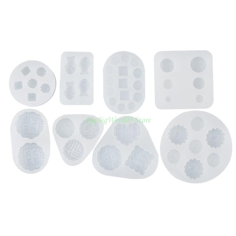 24TE Moon Cake Molds Multi-shaped Bean Pastes Mini Cake Silicone Mold DIY Resin Mould