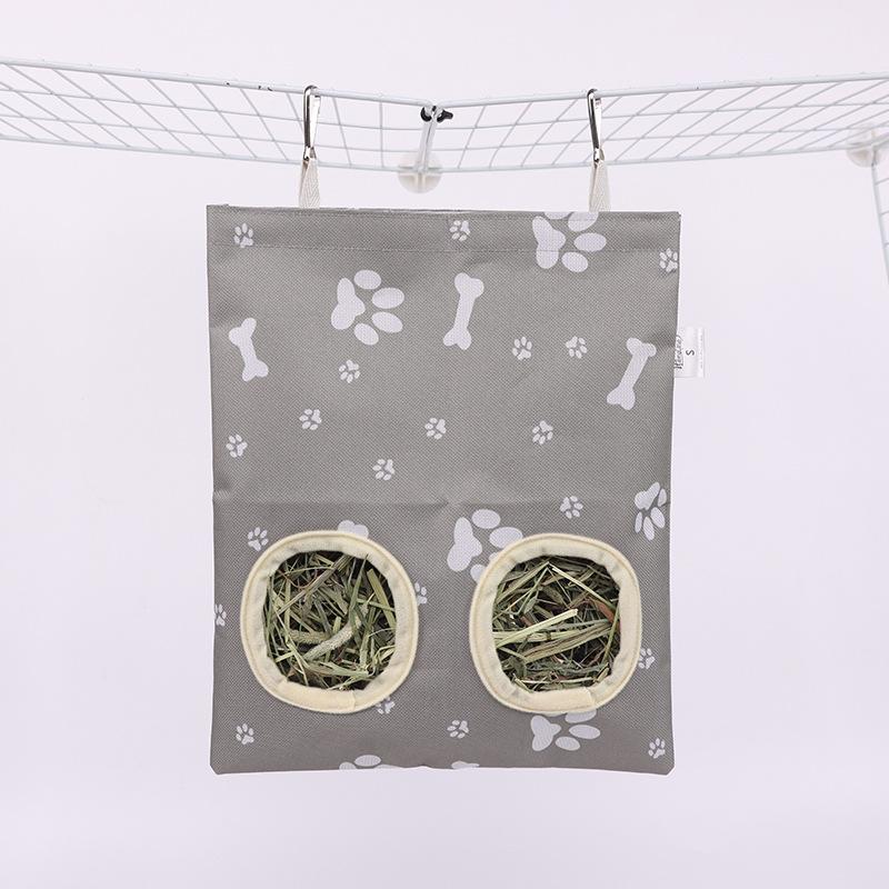 2/3 Holes Hanging Hay Bag for Bunny Guinea Pigs Small Animal Feeder Rabbit Food Dispensers Bag Pet Feeding Bag Rack Cage Tools
