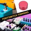 Uxcell 6 Pieces Footswitch Toppers Guitar Pedal Button Caps Metal Footswitch Top Covers for Guitar Effect Pedal Dark Red 3/8" Buttons, Blue, Black,