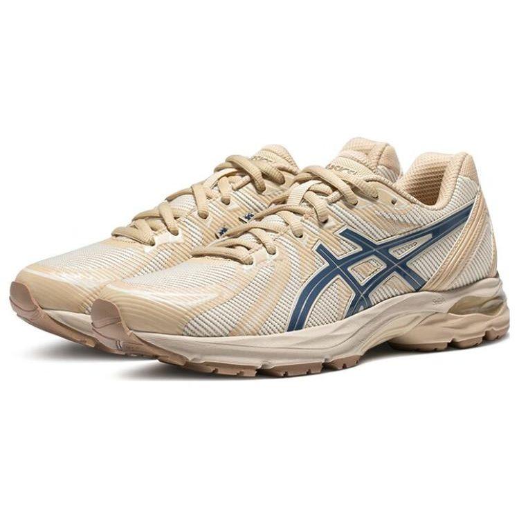 Asics Gel-Flux 4 Round Toe Lace-Up Fabric Synthetic Leather Durable Breathable Low-Top Running Shoes Women sneaker White Blue 1012B632-250