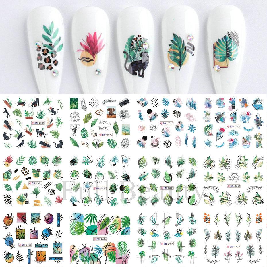 Nail Art Stickers Ins Spring And Summer Flower And Grass Series Zou Ju Flower Watermark Nail Stickers