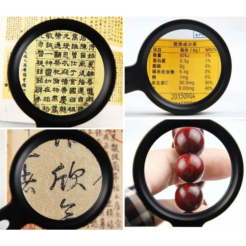 10x Handlupe mit Beleuchtung und 12 LED-Leuchten, Große Lese-Lupe für Senioren, Reparatur, Münzinspektion