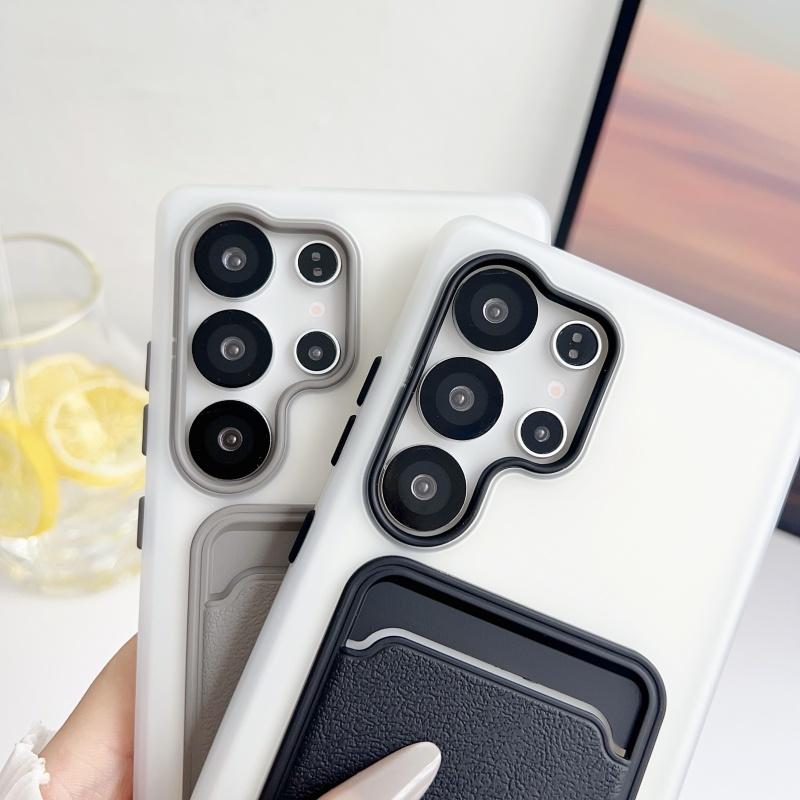 Luxury 2-in-1 Leather Wallet Card Slots Holder Phone Case for Samsung S25 S24 S23 Ultra Plus FE S25 Edge Shockproof Matte Cover