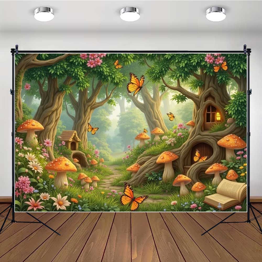 Spring Green Forest Photography Backdrop Fairy Princess Pet Landscaping Photo Backdrop