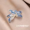 Blue Enchantress Iris Brooch, High-end Diamond-encrusted Personalized Suit Temperament Accessories, Flower Pin Brooch