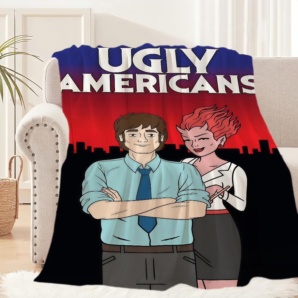 Cartoon TV U Ugly A Ameri cansS Blanket For Soft Throw Blanket for Picnic Bed Sofa Home Bedroom Cozy Warm Comfortable