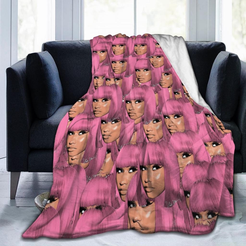 Nicki Minaj Blankets Velvet Spring Autumn Portable Super Warm Throw Blankets for Bed Office Rug Piece