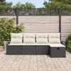 VidaXL Ensemble de 5 pièces de canapé de jardin avec coussins en noir Poly Rattan 3359056