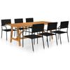 Day and Night - Day and Night Garden Dining Set 7 Pieces Black