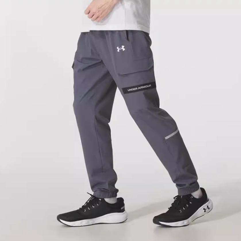 Under Armour Tech Utility Woven Breathable Casual Knitted Running Pants Men Bottoms Gray 6004966-025