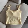 Tanktop mit Brustpolster Halter Crop Tops Damen Sommer Schleife Camis Rückenfreies Camisole Mode Tube Lady Ärmellose Cropped Weste