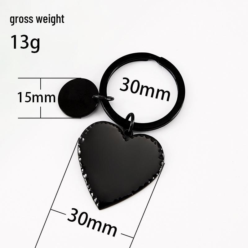 Heart-Shaped Stainless Steel Keychain with Laser Engraving