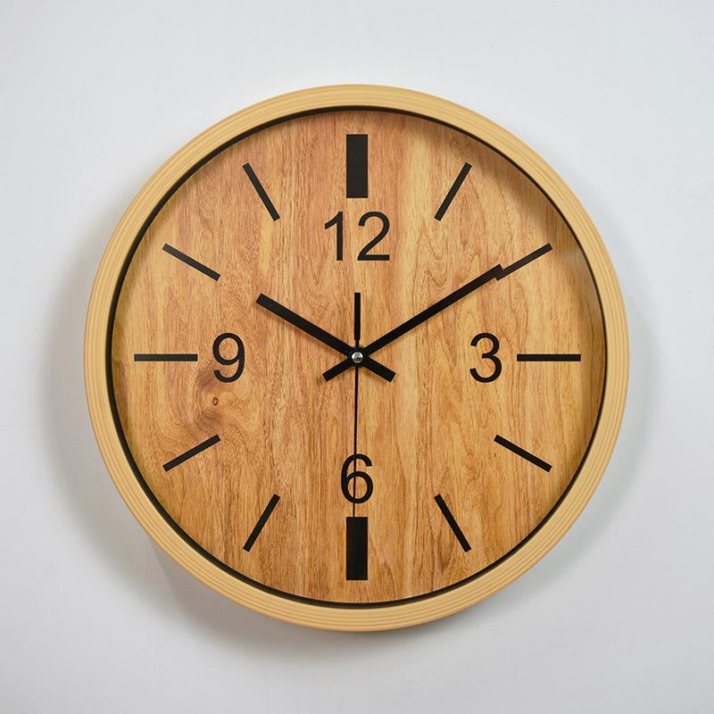 12 Inch Modern Light Luxury Wooden Wall Clock Mute Non-ticking Three-dimensional Suitable for Study Library Bedroom Living Room