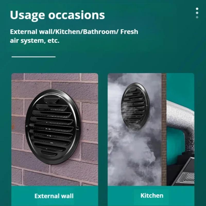 New 70-300mm Round Stainless Steel Air Vent Grille Insect Protection Home Exterior Wall Ducting Ventilation Tools Exhaust Hoods