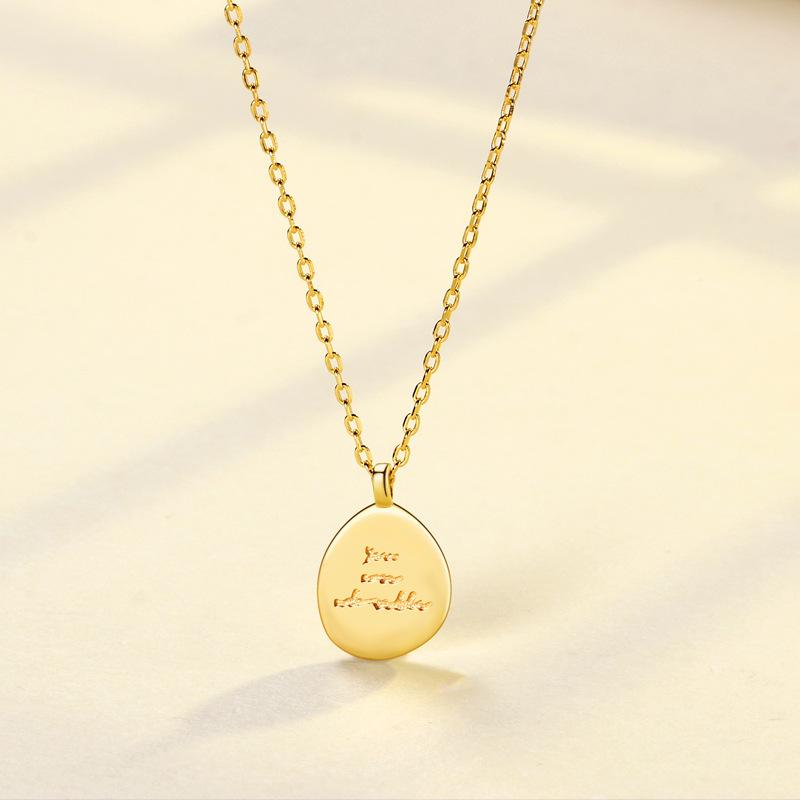 

Капля воды английская буква круглая карточка ожерелье женское простое геометрическое индивидуальное нишевое украшение предмет женское