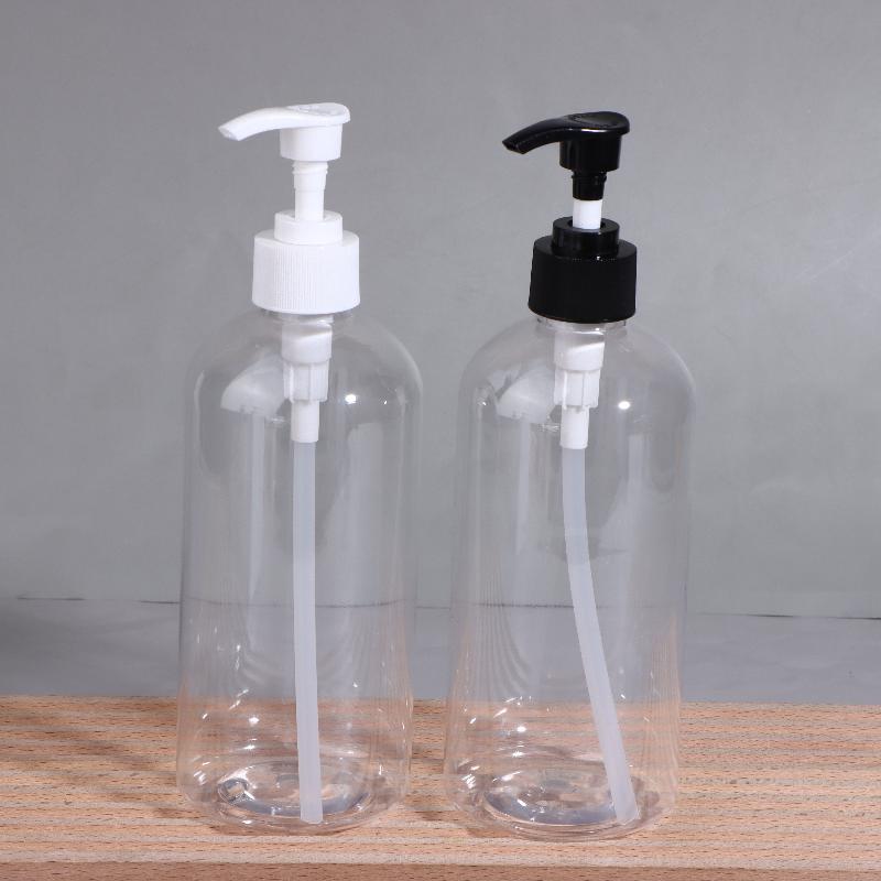 500Ml Refillable Pump Bottles Clear White Plastic Liquid Dispensing Bottle For Lotion Shampoo Soap Body Wash Travel Use
