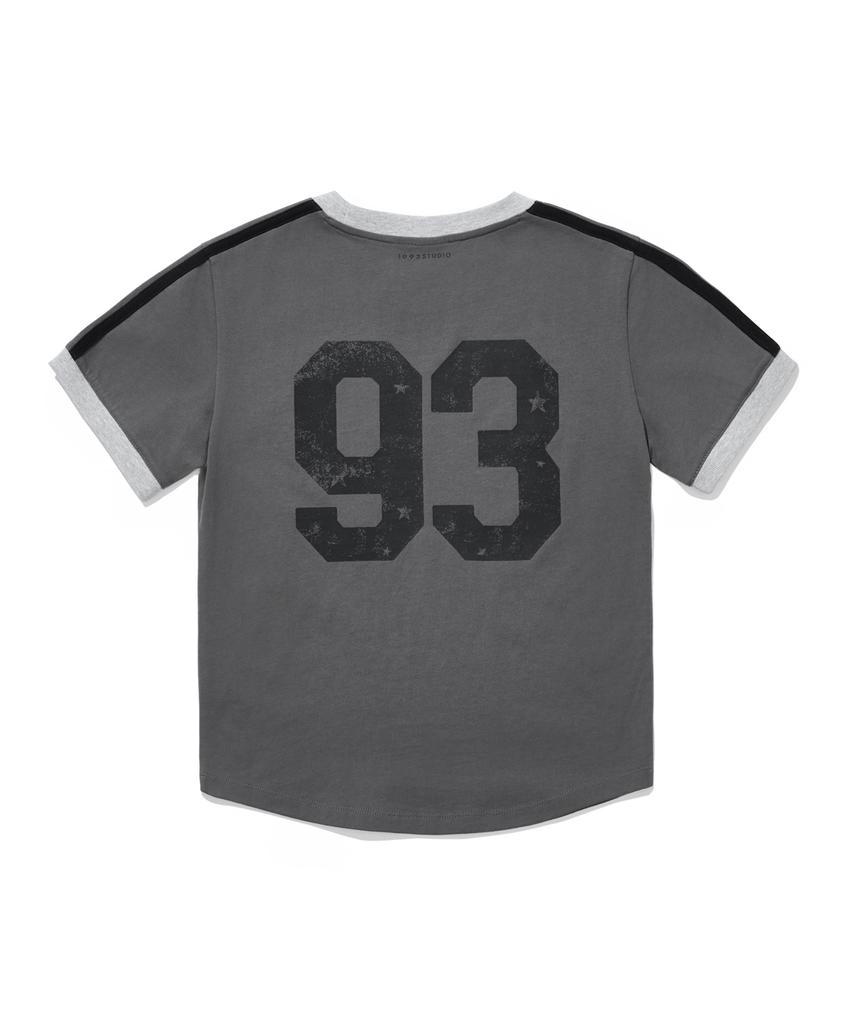 1993STUDIO 93 Track Crop Ringer T-Shirt_Charcoal