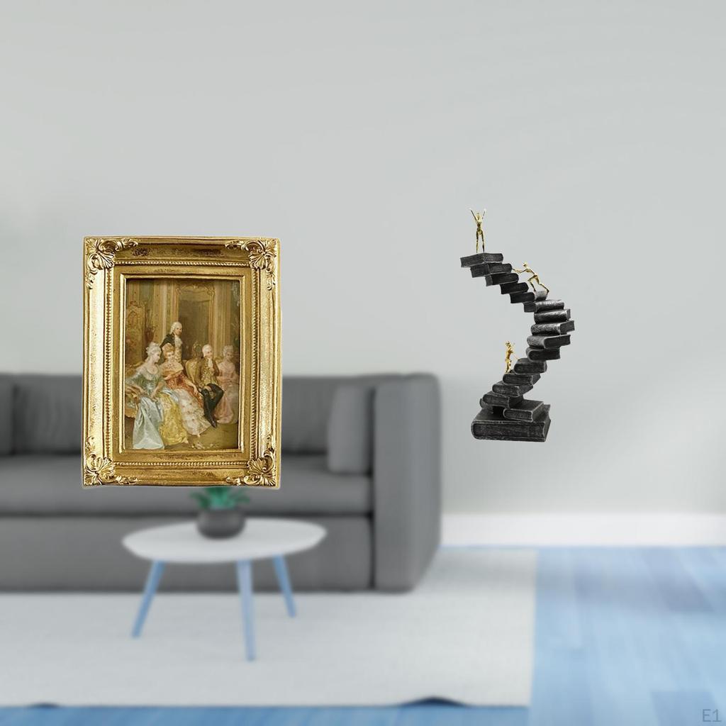 Resin Photo Frame Card Display Holder Poster Glass Front Picture Thinker Statues Ladder Statue