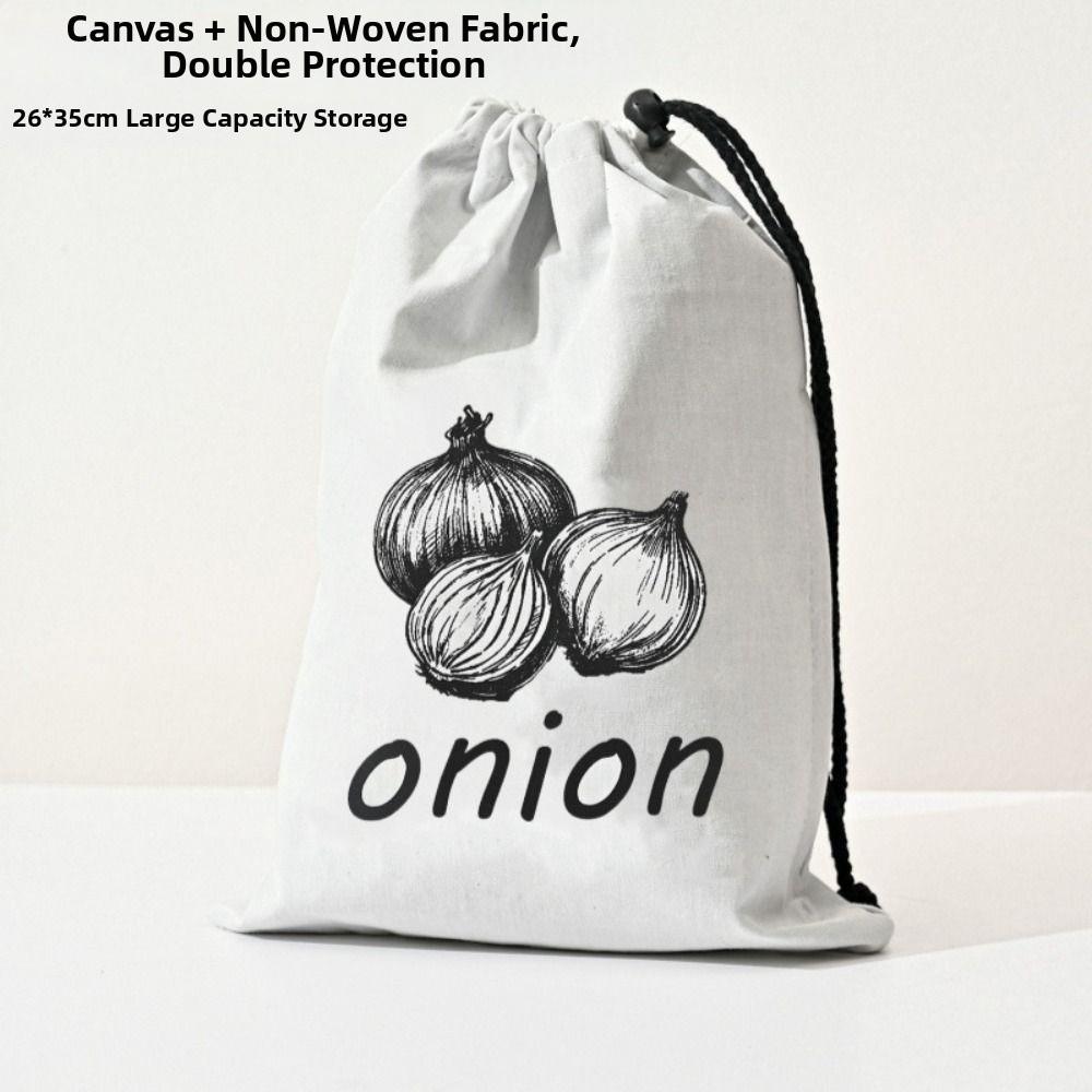 Large Vegetable Storage Bags Reusable Canvas Bag Portable Kitchen Storage Pouch