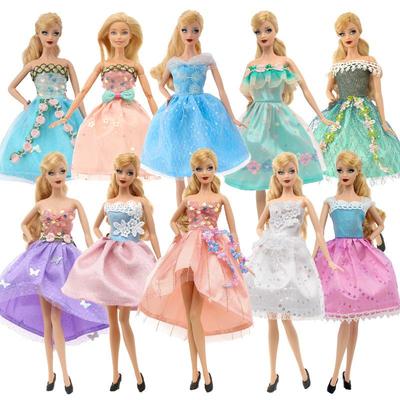 30cm Handmade Doll Clothes Set Elegant Evening Gown Party Dress Fashion Outfit Doll Accessories Princess Costume for Kids Gift