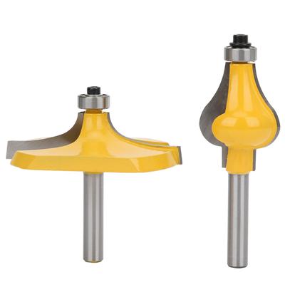 Juego de 2 fresas para enrutador de vástago de 8 mm para reposabrazos y pasamanos con rodamiento, cortador de fresado para carpintería