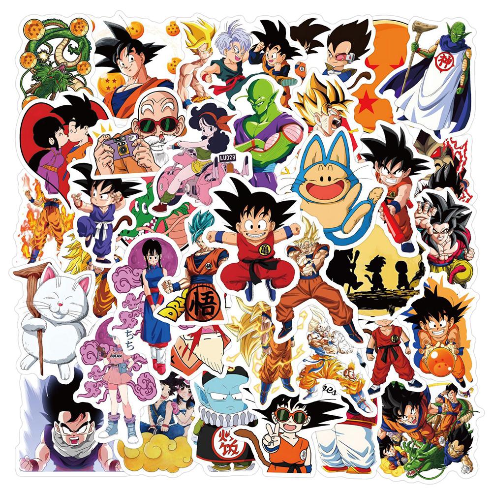 50/100pcs Japanese Anime Dragon Ball Stickers Cool Cartoon Son Goku Decals Laptop Phone Luggage Classic Manga Sticker Decoration