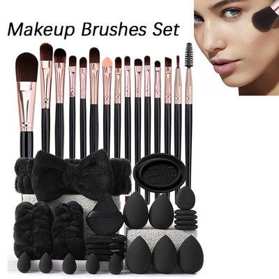 39Pcs Powder Puff Makeup Brushes Set Portable Blending Brushes Cosmetic Tool Kit Beauty Tool Foundation Brush Makeup Tool Set