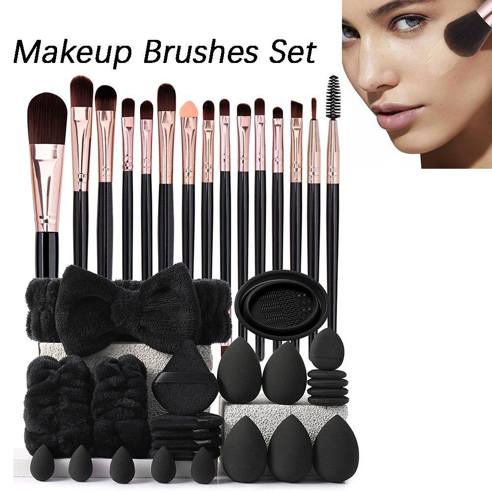 39Pcs Powder Puff Makeup Brushes Set Portable Blending Brushes Cosmetic Tool Kit Beauty Tool Foundation Brush Makeup Tool Set