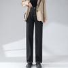 Straight jeans women's autumn and winter new dark blue loose high waist small wide leg mopping pants trendy and versatile