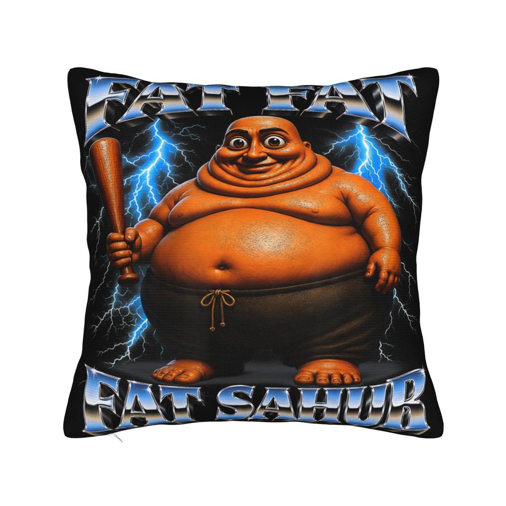 Tung Tung Tung Sahur is Calling Funny Italian Brainrot Pillowcases Vintage Pillow Case For Wedding Party Home Decor Pillow Cover