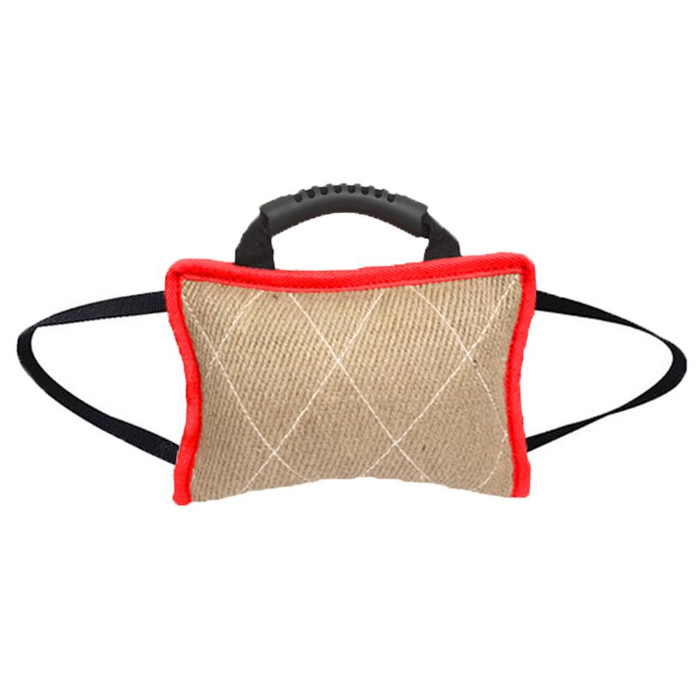 Strapazierfähiges Hunde Trainingsbeißkissen mit Köperjute und Beißstock