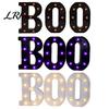 Light Up Letters 3 Pcs Halloween Boo with LED Light, Indoor Marquee Durable Plastic Letter Lights BOO Sign for Home Kitchen Fireplace Party