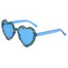 New Unisex Heartshaped Clear Jelly Sunglasses With Handmade Rhinestones For Summer Parties