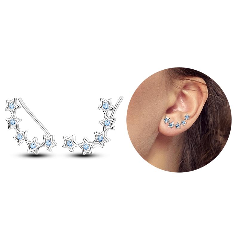 Silver 925 Heart CZ Cubic Zircon Round Daisy Flower Trio Stud Earrings for Women Silver S925 Original Fashion Jewelry