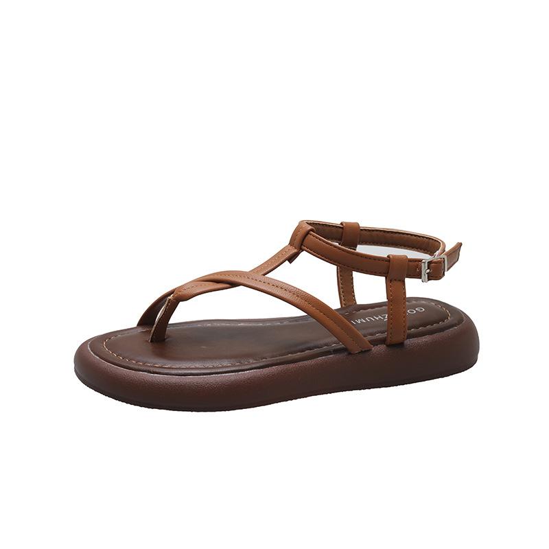 Platform Sandals Women's Summer 2025 New Casual Toe Small Size Flat Comfortable Roman Sandals Beach Women's Shoes