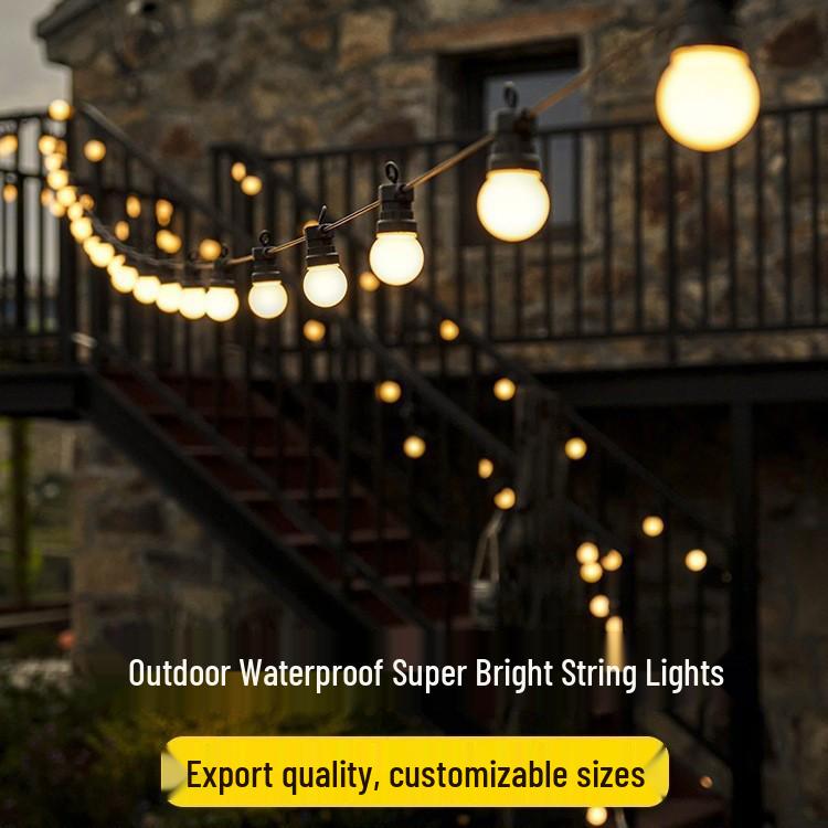 Waterproof G50 Bulb String Lights for Outdoor Camping, Tent, Garden, Awning, and Courtyard Decor