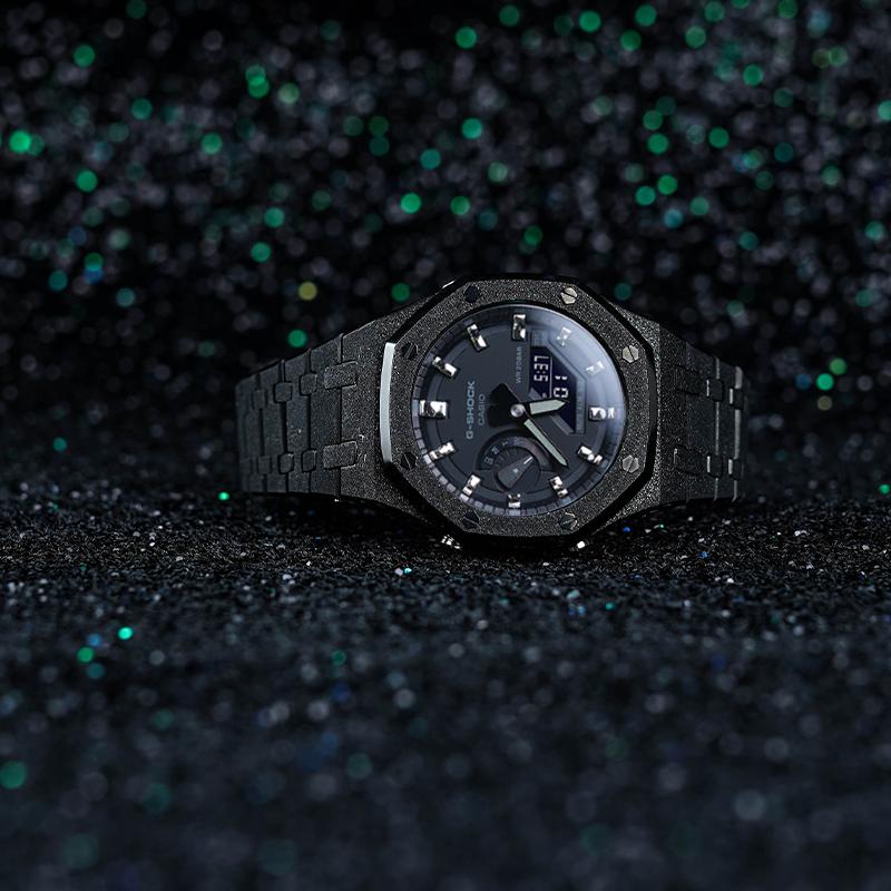 Casio Unisex Řada s duálním displejem Liquid Crystal/Analog Černé hodinky GA-2100-1A1(Watch8--)