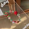Star Christmas Felt Beads Keychain Christmas Tree Beaded Cell Phone Lanyard  Hanging Ornaments