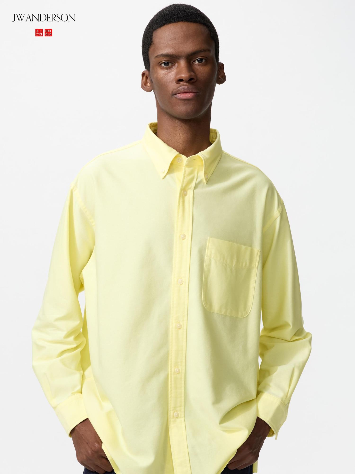 Uniqlo Япония Оксфордская оверсайз рубашка 41 YELLOW/XS