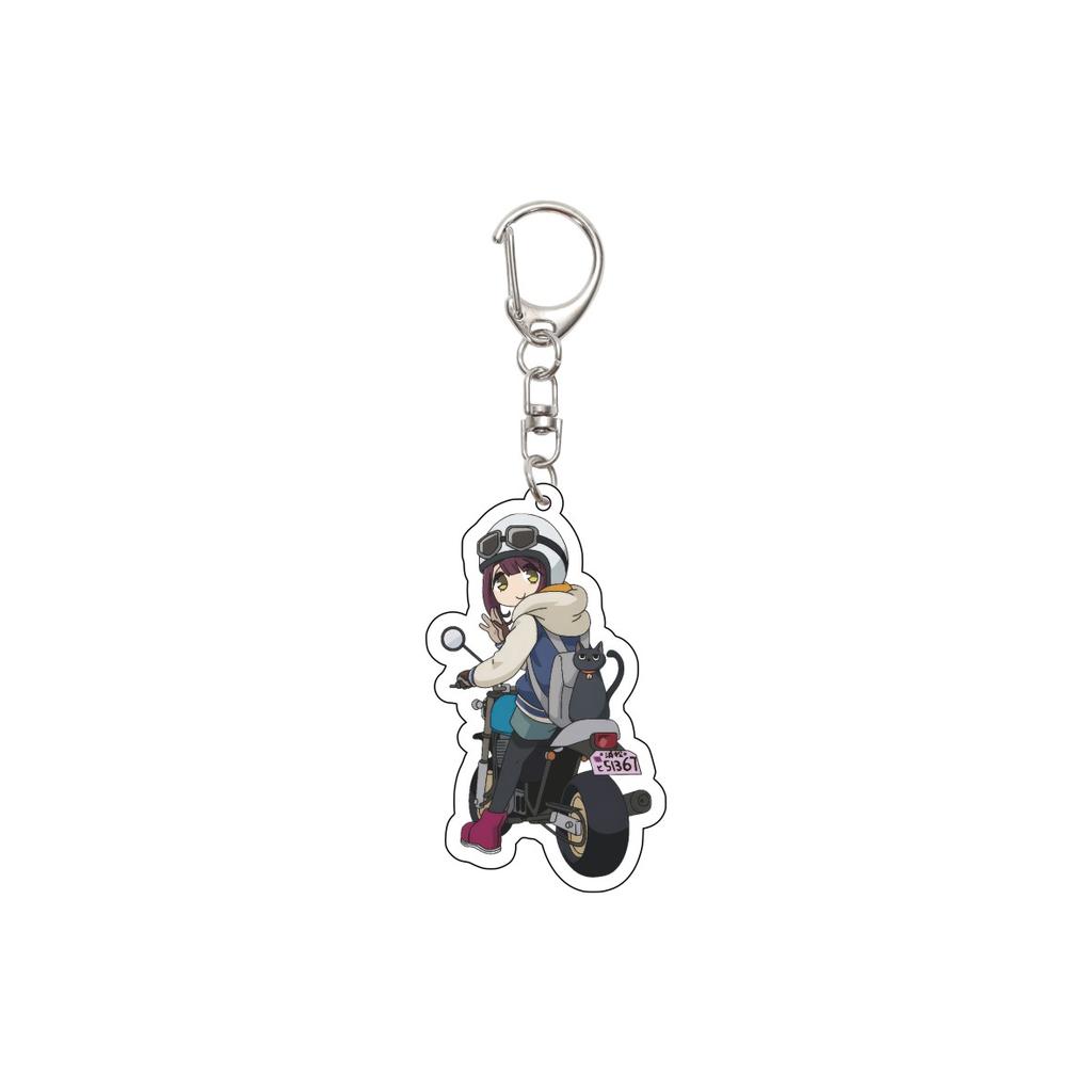 55MM Anime Laid-Back Camp Keychain Shima Rin/Inuyama Aoi/Ena Saitou Key Chain Acrylic Model Plate Christmas Gifts