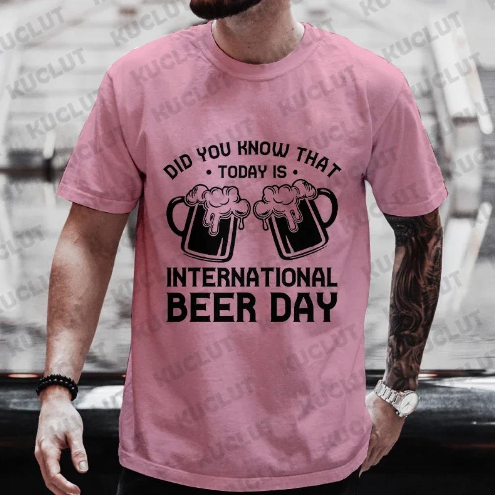 Beer DAY Fashion Graphic Men's T-shirts Funny Clothes Plus Size Matching Shirts Outfit Streetwear Y2k Clothes Short Sleeve Tees