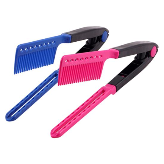 Fashion Beauty V Type Hair Straightener Comb DIY Salon Hairdressing Styling Tool