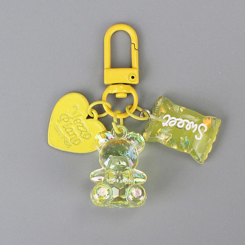 

Брелок в виде мультяшного сердечка с медведем в виде животного, конфеты, брелок для ключей для друзей, влюбленных, милая креативная сумка, автомобильная коробка для наушников, аксессуары для ключей