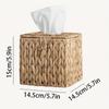 Natural Fiber Snap Closure Multi Scene Use Storage & Decor All In One Boho Style Woven Tissue Box with Lid