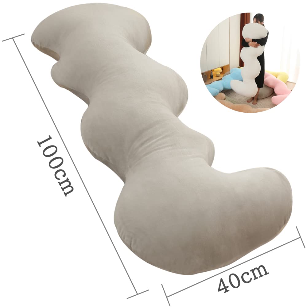 MAGIC ELEPHANT Cloud Body Pillow 100cm Plush Cushion Body Pillow Hug Pillow Sleeping Pillow Nap Pillow Nursing Cushion Foot Pillow with Zipper