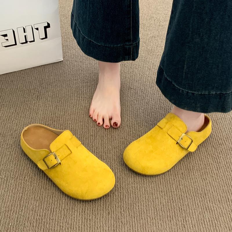 New women's shoes half slippers one-pedal slippers bag head slippers versatile casual thick-soled women's slippers