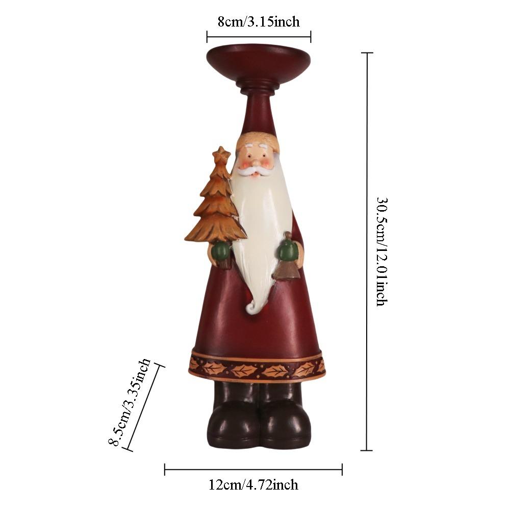 American Style Resin Santa Claus Ornaments Christmas Decor Candle Holder Home Party Holiday Supplies Atmosphere Creation Gifts